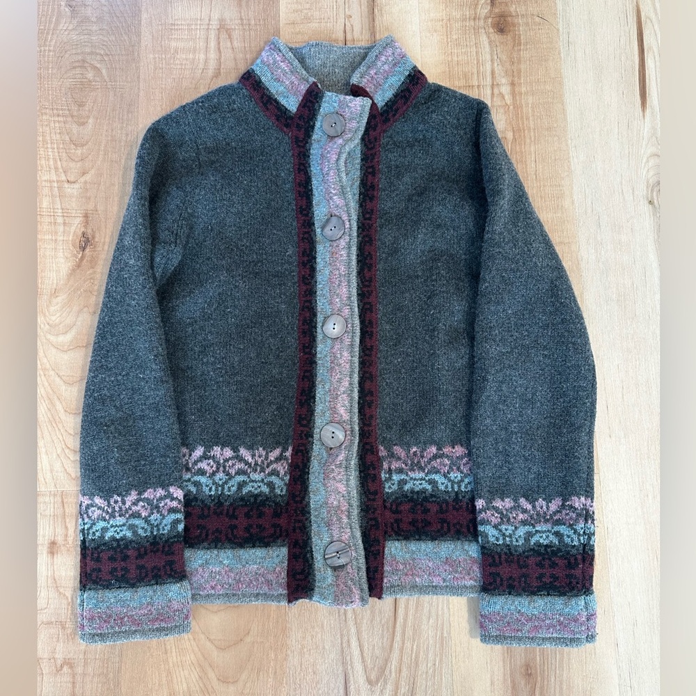 Carole Little Women's Collared Wool Cardigan Sz XL